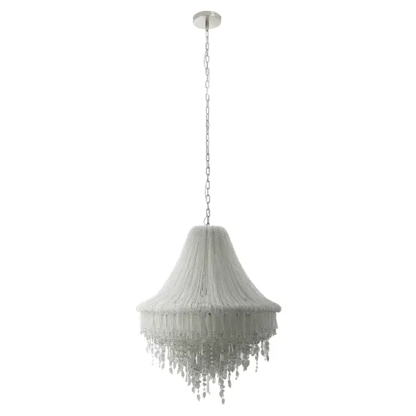 Elegant Crystal Chandelier with Coastal-Inspired Sea Glass Accents - Image 4