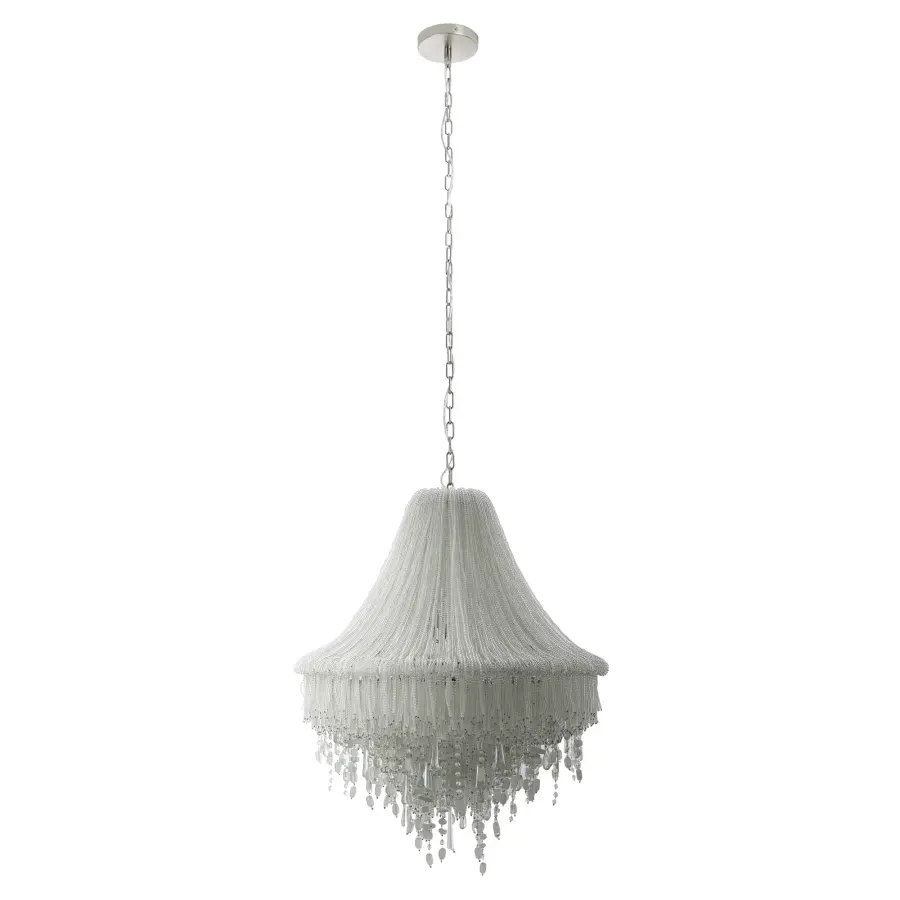 Elegant Crystal Chandelier with Coastal-Inspired Sea Glass Accents - Image 4