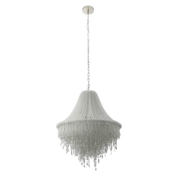 Elegant Crystal Chandelier with Coastal-Inspired Sea Glass Accents - Image 5