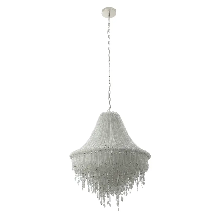 Elegant Crystal Chandelier with Coastal-Inspired Sea Glass Accents - Image 5