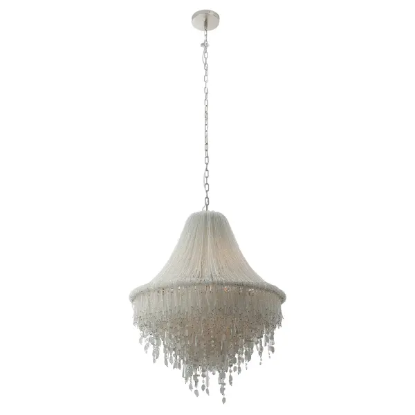 Elegant Crystal Chandelier with Coastal-Inspired Sea Glass Accents - Image 6