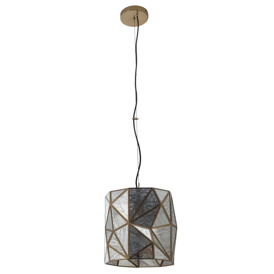 Geo-Gem 1-Light Mini Pendant in Artisan Brass - Image 4