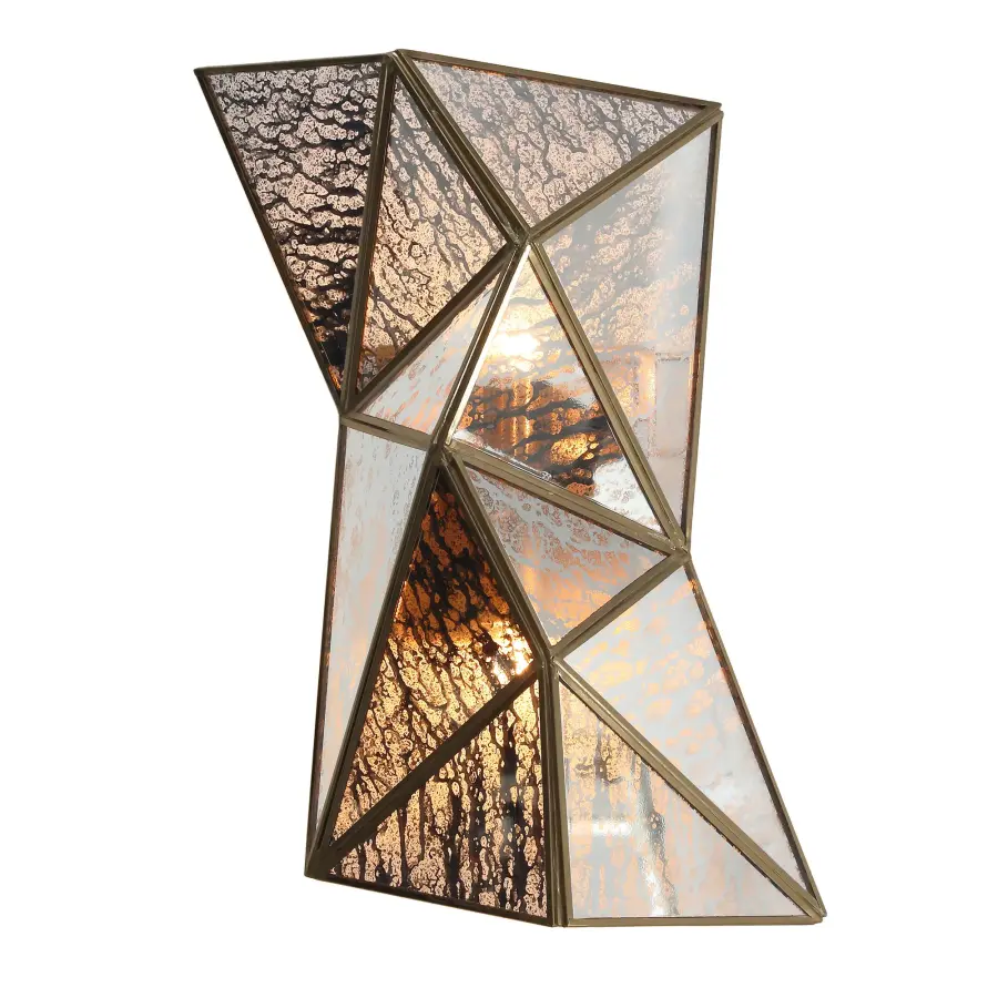 Geo-Gem 2-Light Wall Sconce in Artisan Brass - Image 1
