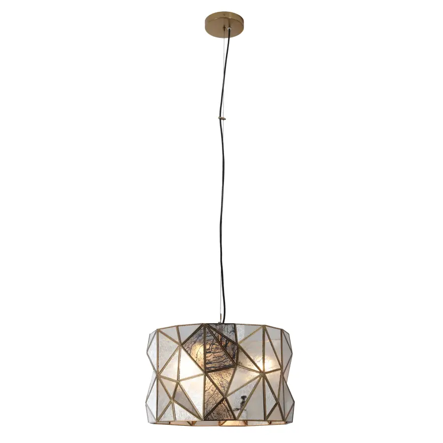 Geo-Gem 3-Light Pendant in Artisan Brass - Image 2