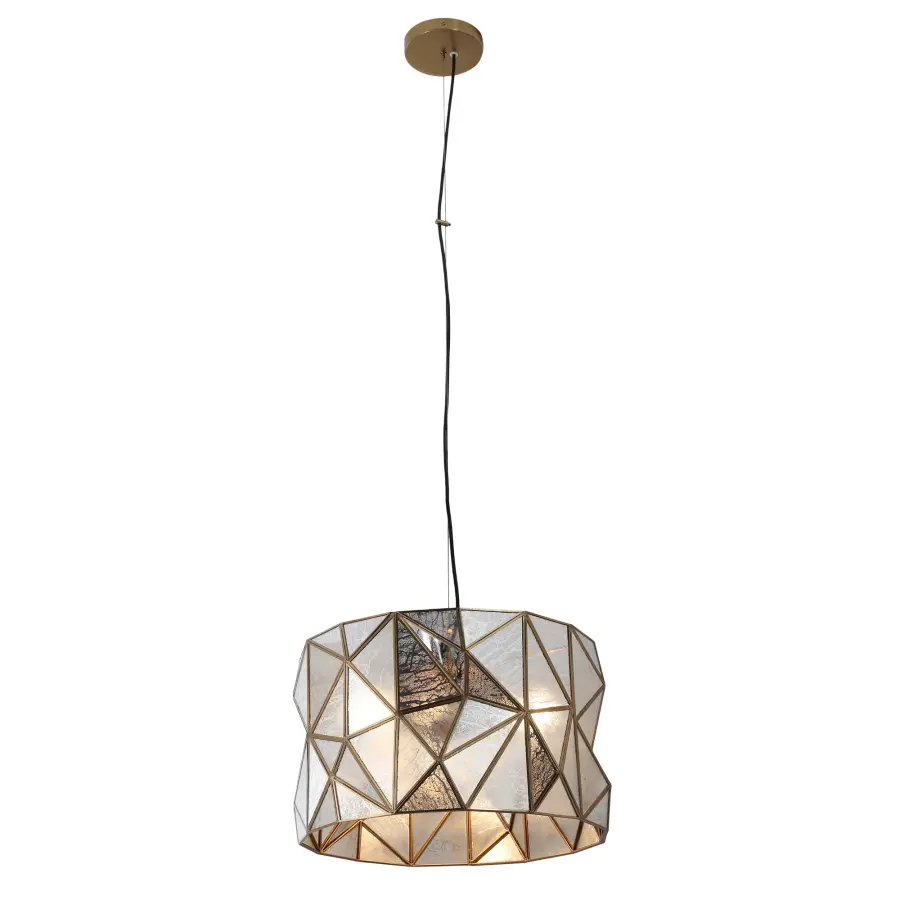 Geo-Gem 3-Light Pendant in Artisan Brass - Image 5
