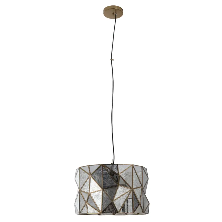 Geo-Gem 3-Light Pendant in Artisan Brass - Image 6