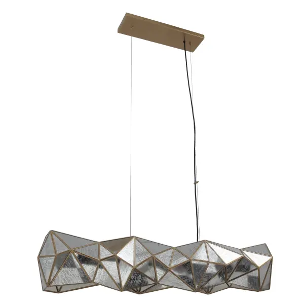 Geo-Gem 6-Light Island Chandelier in Artisan Brass - Image 4