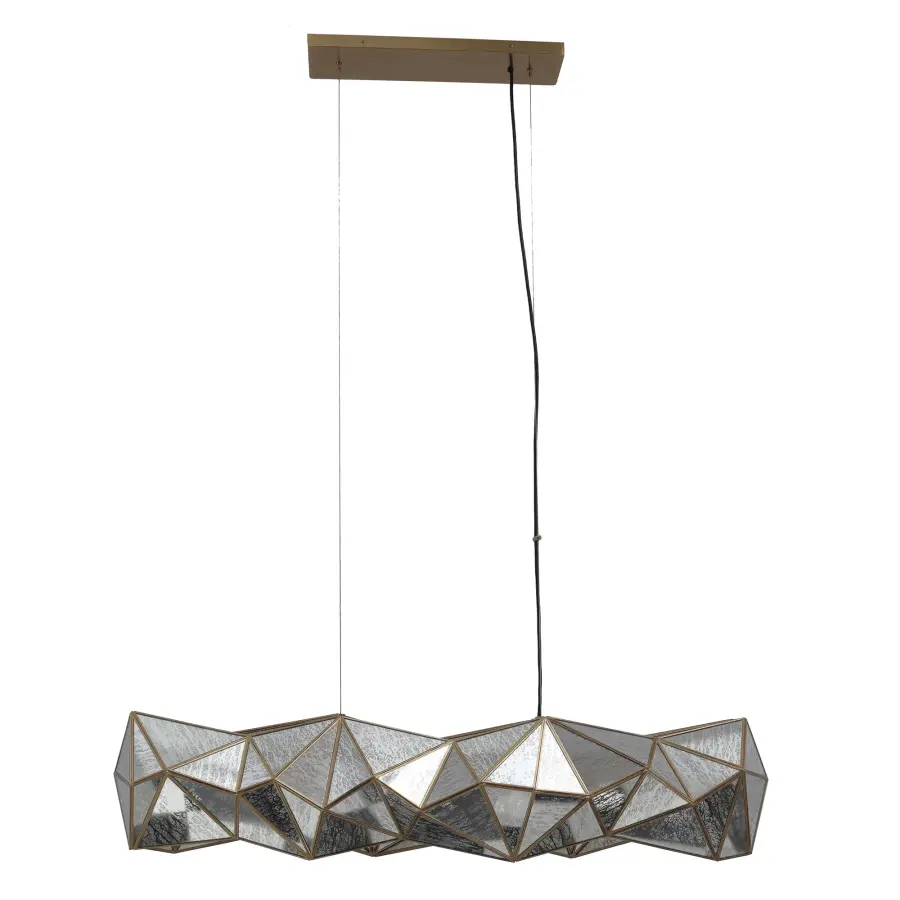 Geo-Gem 6-Light Island Chandelier in Artisan Brass - Image 5