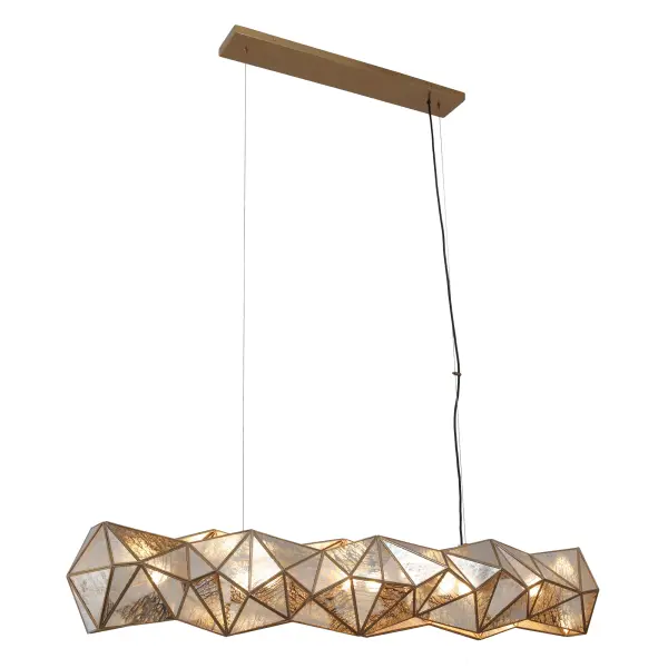 Geo-Gem 8-Light Island Chandelier in Artisan Brass - Image 5