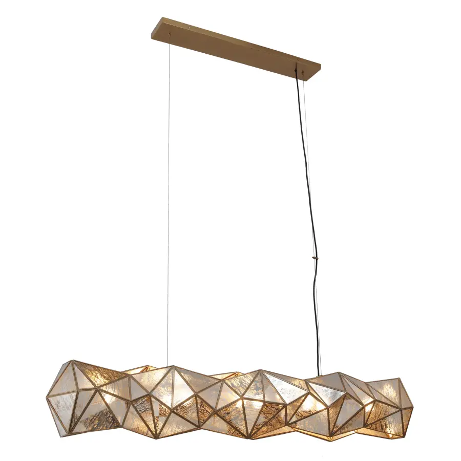 Geo-Gem 8-Light Island Chandelier in Artisan Brass - Image 5