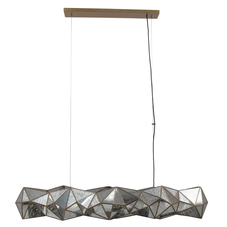 Geo-Gem 8-Light Island Chandelier in Artisan Brass - Image 6