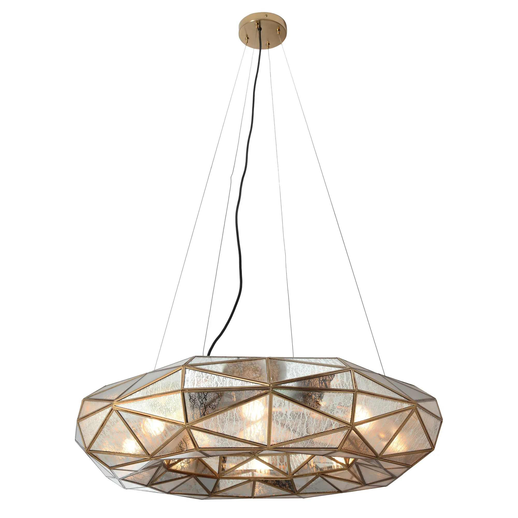 Geo-Gem 8-Light Pendant in Artisan Brass