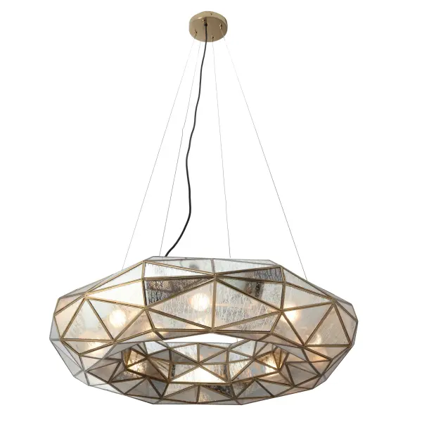 Geo-Gem 8-Light Pendant in Artisan Brass - Image 4