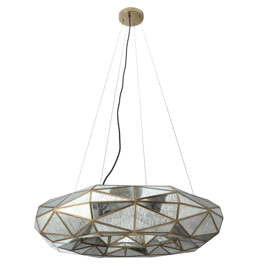Geo-Gem 8-Light Pendant in Artisan Brass - Image 5