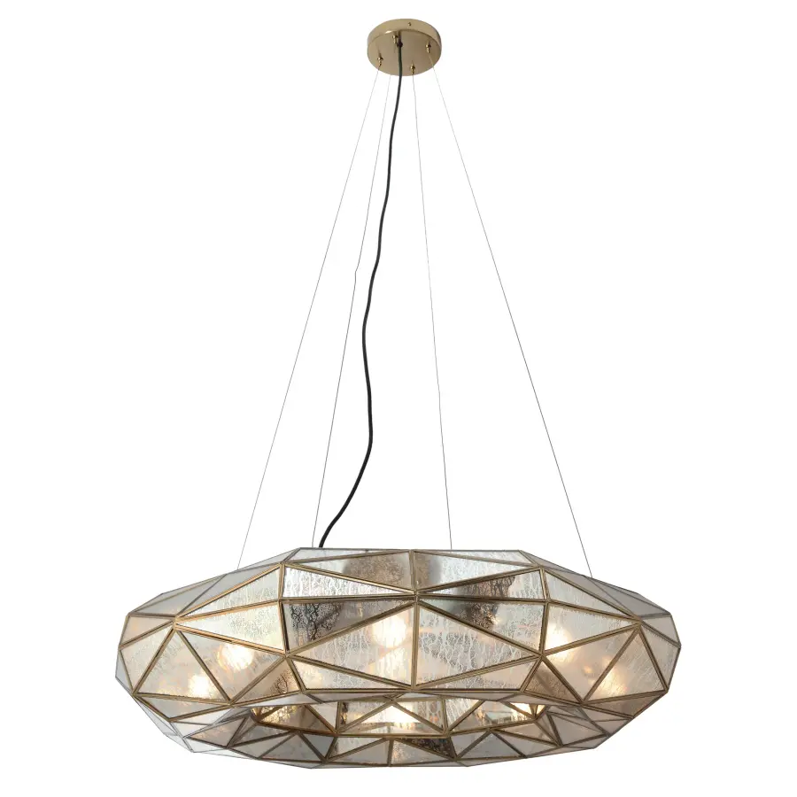 Geo-Gem 8-Light Pendant in Artisan Brass - Image 6
