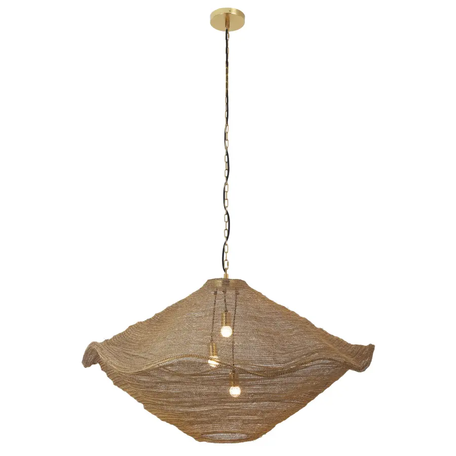 Marseille 3-Light Pendant in Gilded Brass Mesh - Image 1