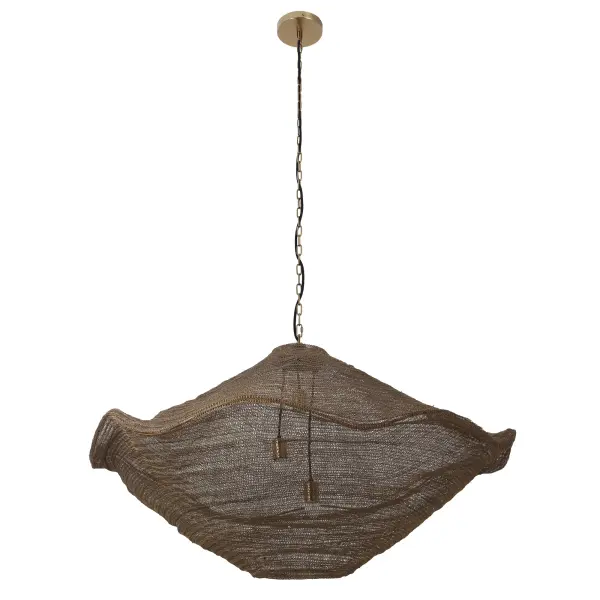 Marseille 3-Light Pendant in Gilded Brass Mesh - Image 3