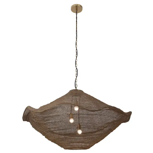 Marseille 3-Light Pendant in Gilded Brass Mesh - Image 4