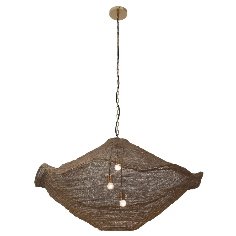 Marseille 3-Light Pendant in Gilded Brass Mesh - Image 4