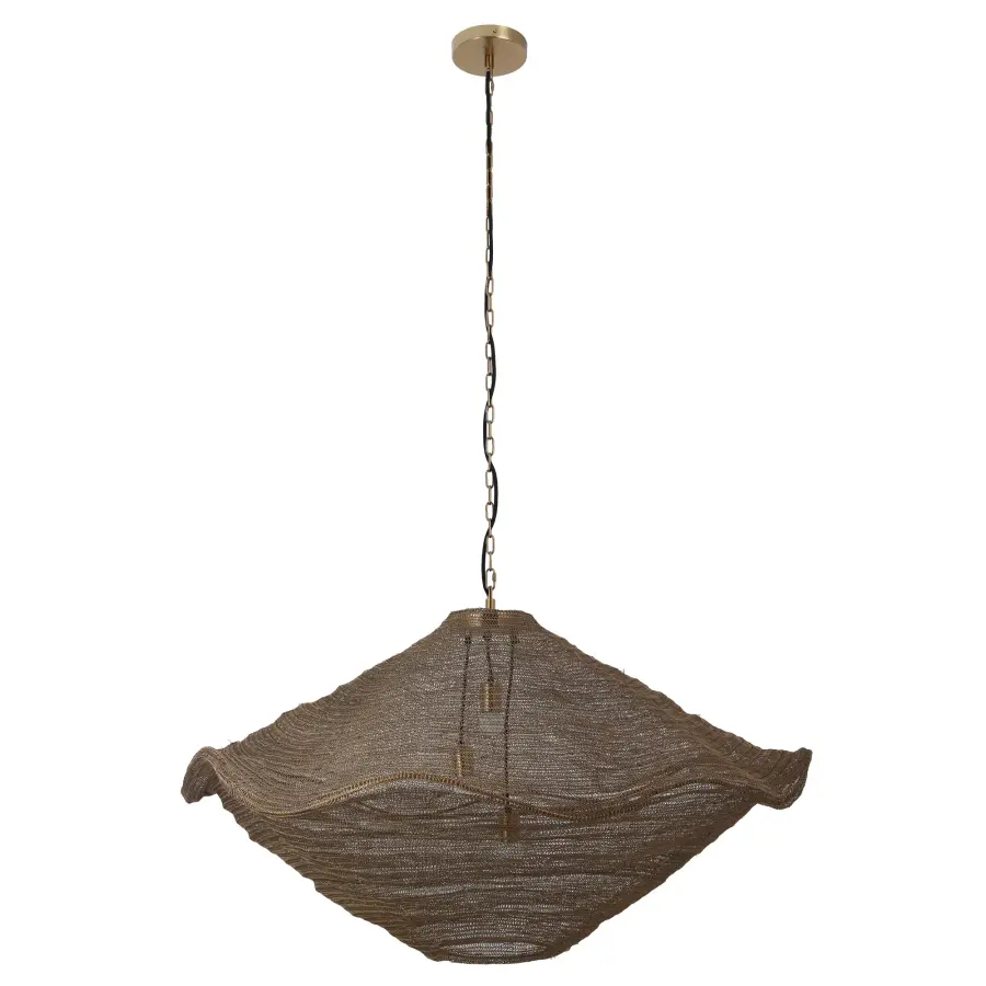 Marseille 3-Light Pendant in Gilded Brass Mesh - Image 5