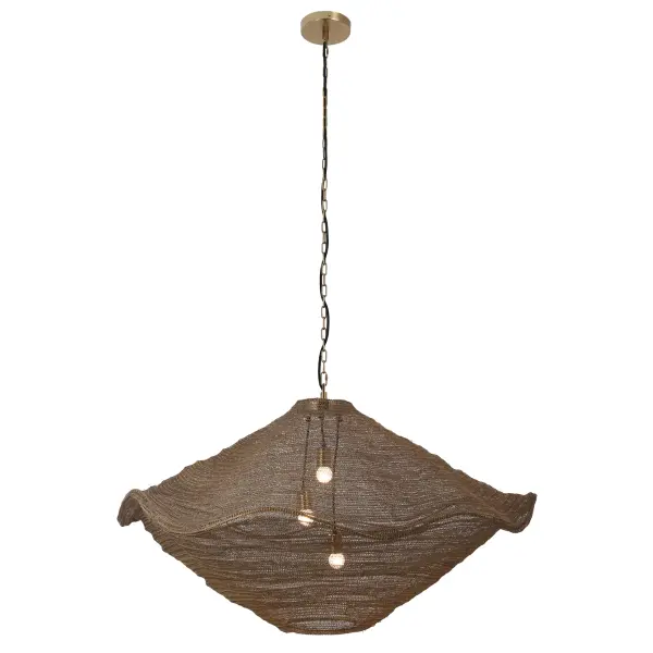 Marseille 3-Light Pendant in Gilded Brass Mesh - Image 8