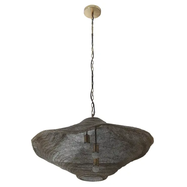 Marseille 3-Light Pendant in Gilded Brass Mesh - Image 3