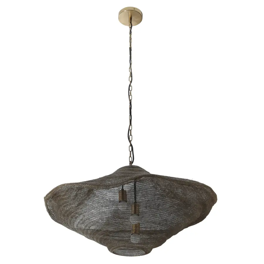 Marseille 3-Light Pendant in Gilded Brass Mesh - Image 3