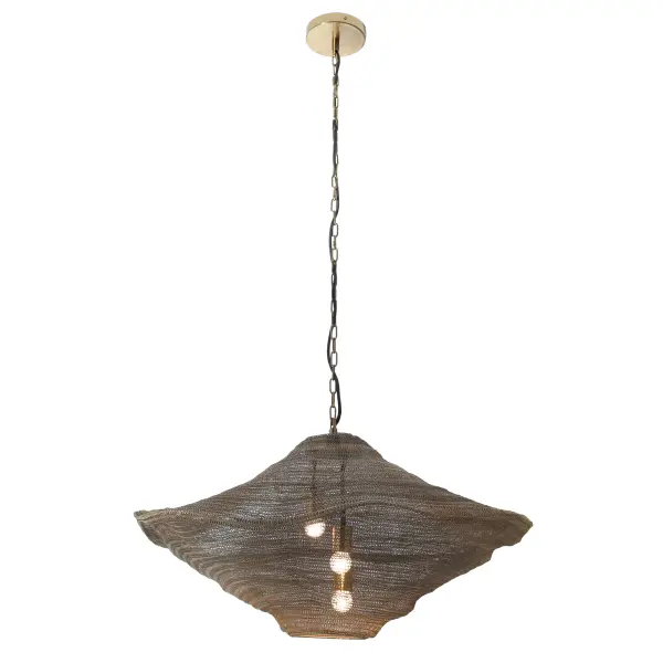 Marseille 3-Light Pendant in Gilded Brass Mesh - Image 8