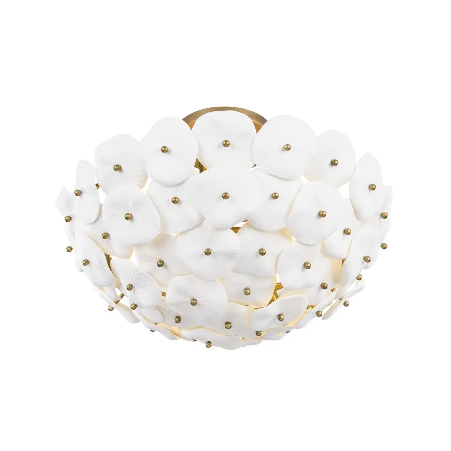 Coastlyn 22" 3-Light Semi-Flush Mount in Legacy Brass - Image 1