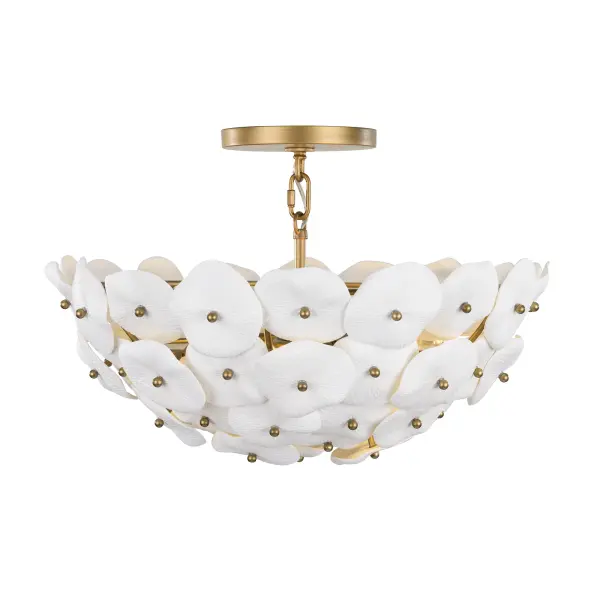 Coastlyn 22" 3-Light Semi-Flush Mount in Legacy Brass - Image 7