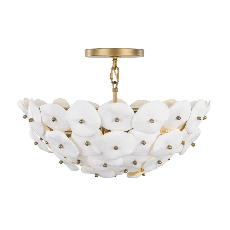 Coastlyn 22" 3-Light Semi-Flush Mount in Legacy Brass - Image 7