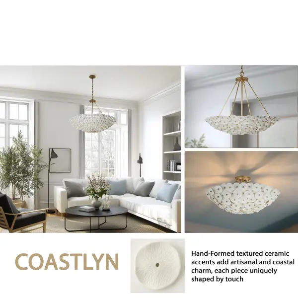 Coastlyn 22.5" 4-Light Semi Flush in Legacy Brass - Image 4
