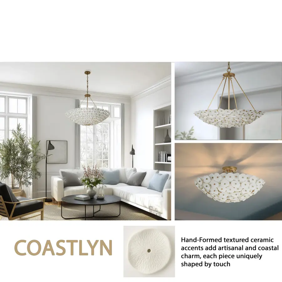 Coastlyn 22.5" 4-Light Semi Flush in Legacy Brass - Image 4