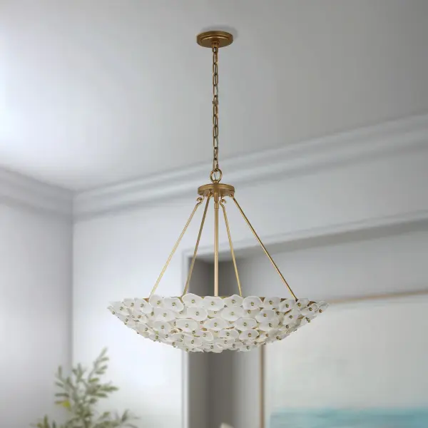 Coastlyn 28" 6-Light Pendant in Legacy Brass - Image 4