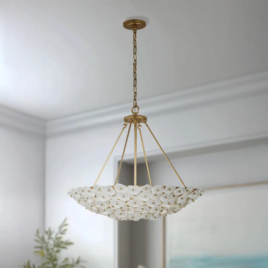 Coastlyn 28" 6-Light Pendant in Legacy Brass - Image 4