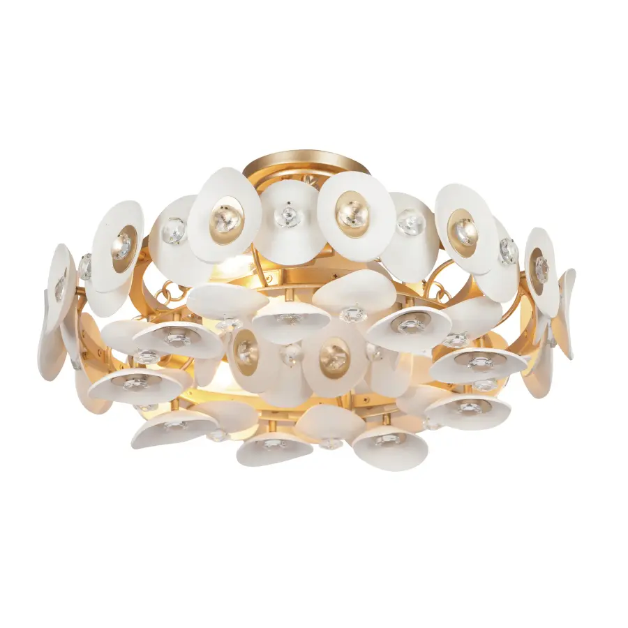 Niu 3-Light Semi-Flush Mount in Fawn Gold - Image 1