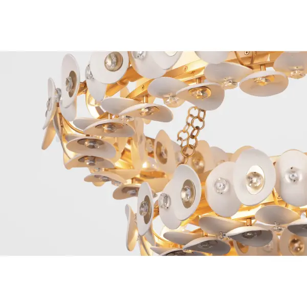 Niu 22-Light Two-Tier Chandelier in Fawn Gold - Image 3