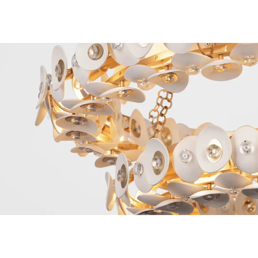 Niu 22-Light Two-Tier Chandelier in Fawn Gold - Image 3