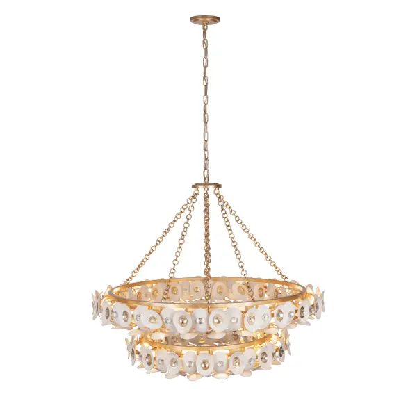 Niu 22-Light Two-Tier Chandelier in Fawn Gold - Image 5