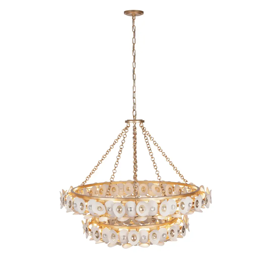 Niu 22-Light Two-Tier Chandelier in Fawn Gold - Image 5