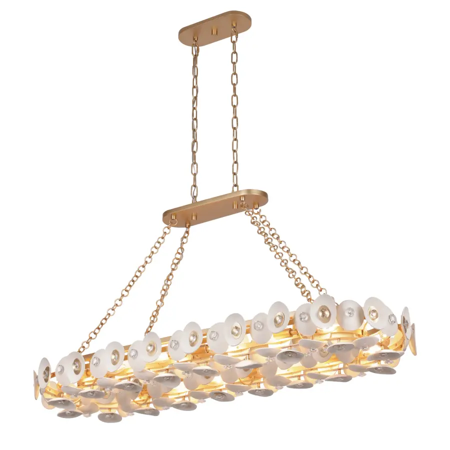 Niu 14-Light Island Chandelier in Fawn Gold - Image 1