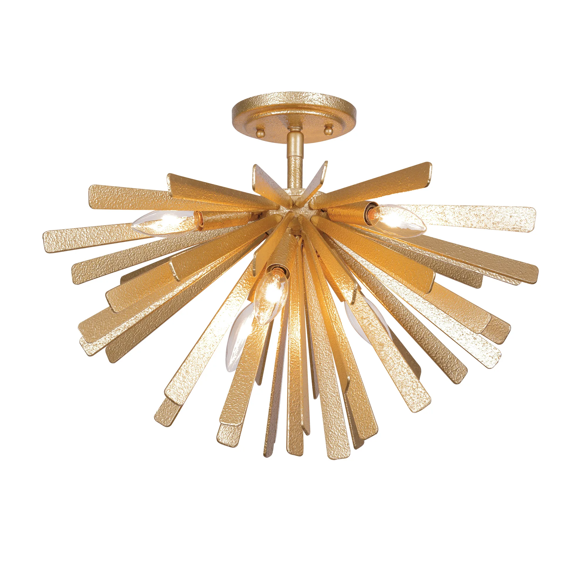 Confluence 6-Light Semi Flush Mount in Piastra Gold