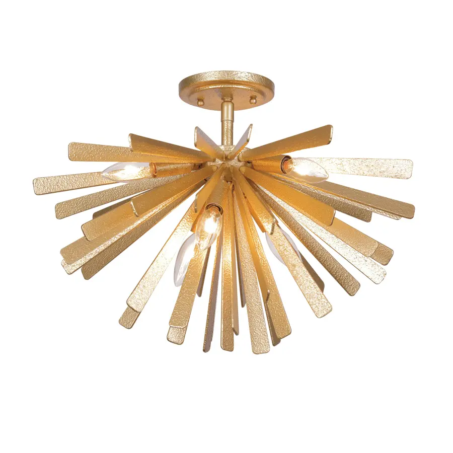 Confluence 6-Light Semi Flush Mount in Piastra Gold - Image 1
