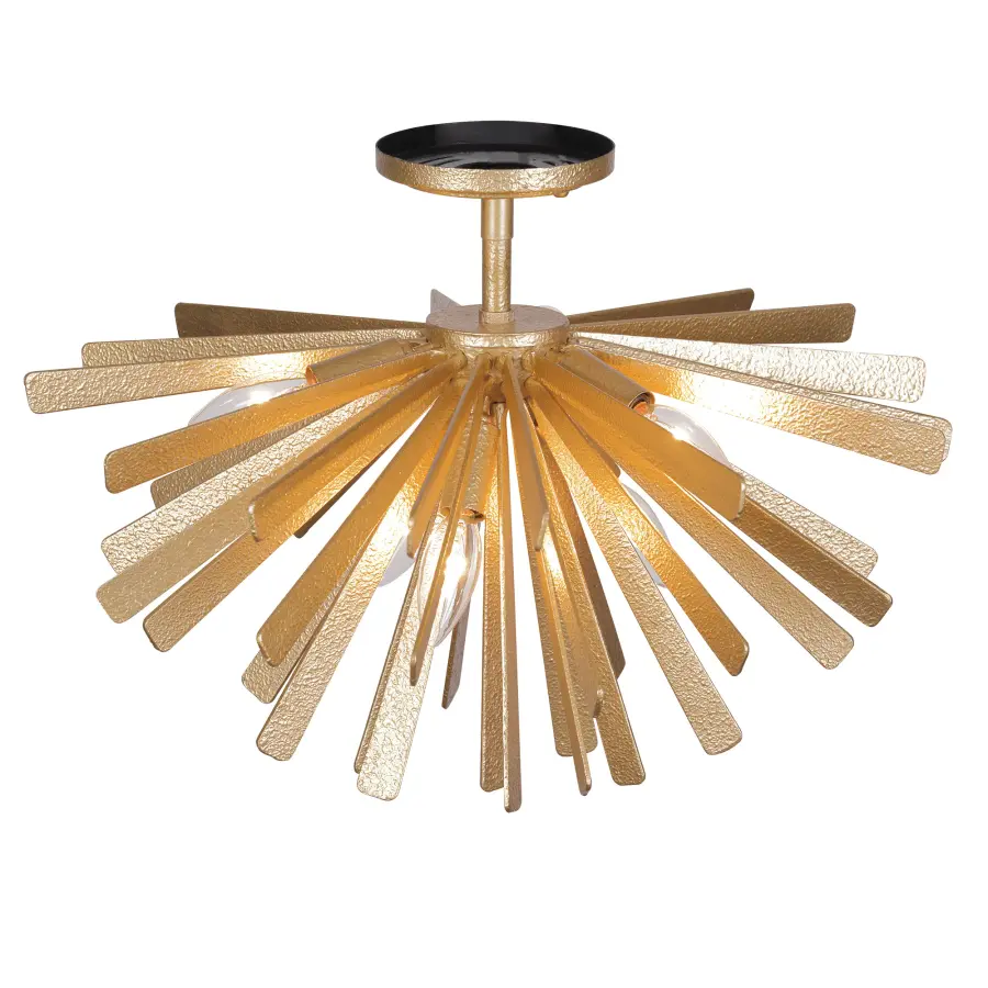 Confluence 6-Light Semi Flush Mount in Piastra Gold - Image 4