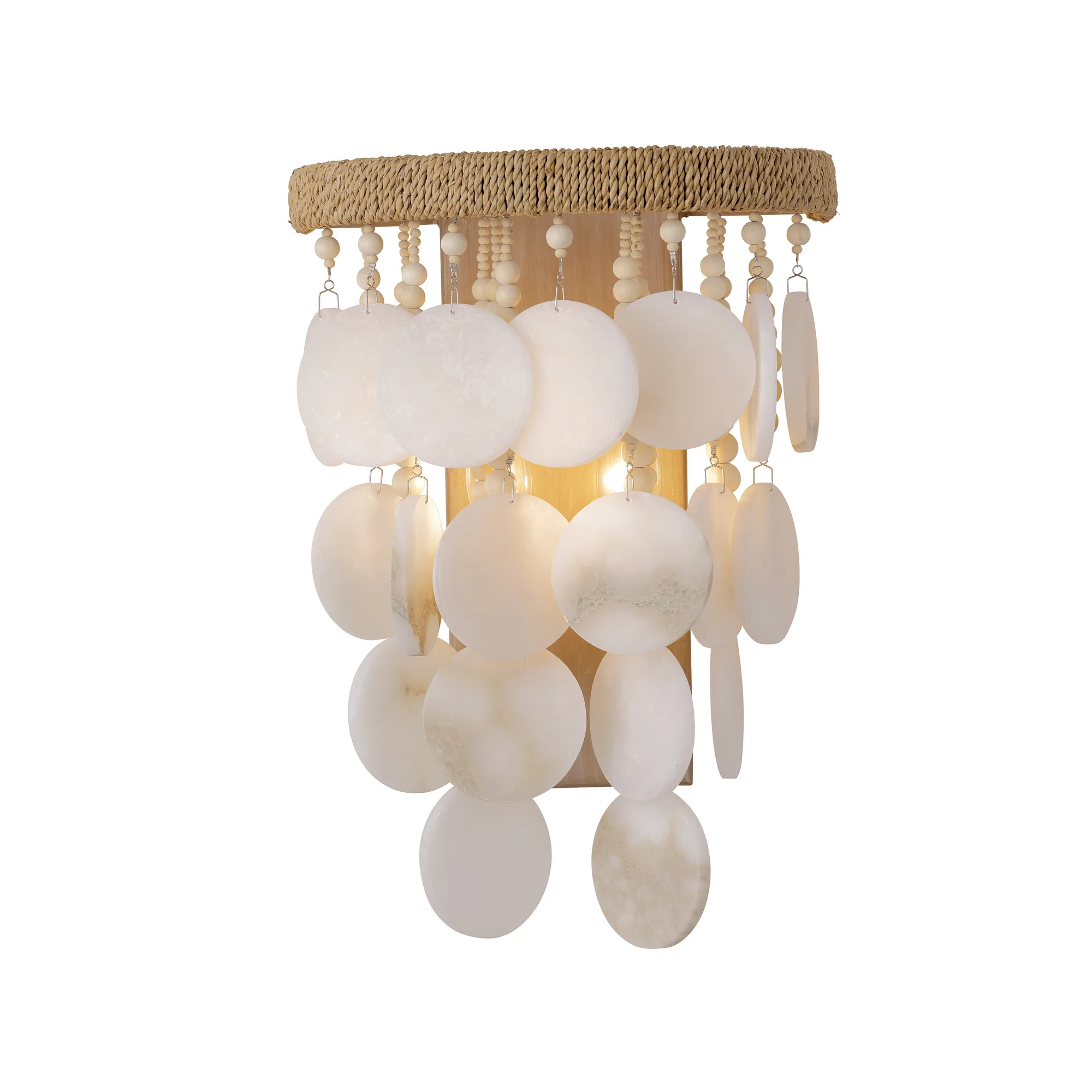 Aurelia's Cove 2-Light Wall Sconce with Alabaster Stone