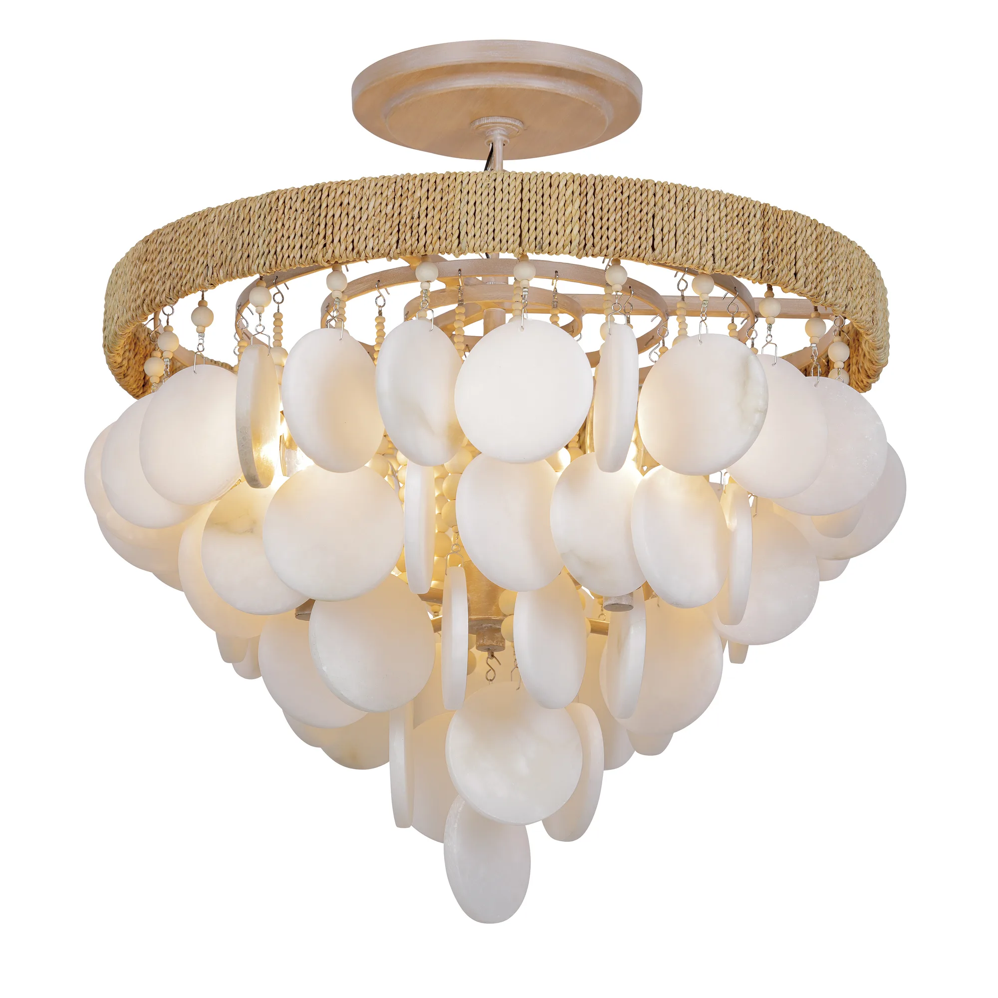 Aurelia's Cove 4-Light Semi-Flush Mount with Alabaster Stone