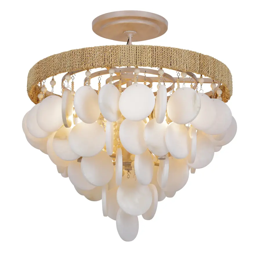 Aurelia's Cove 4-Light Semi-Flush Mount with Alabaster Stone - Image 1