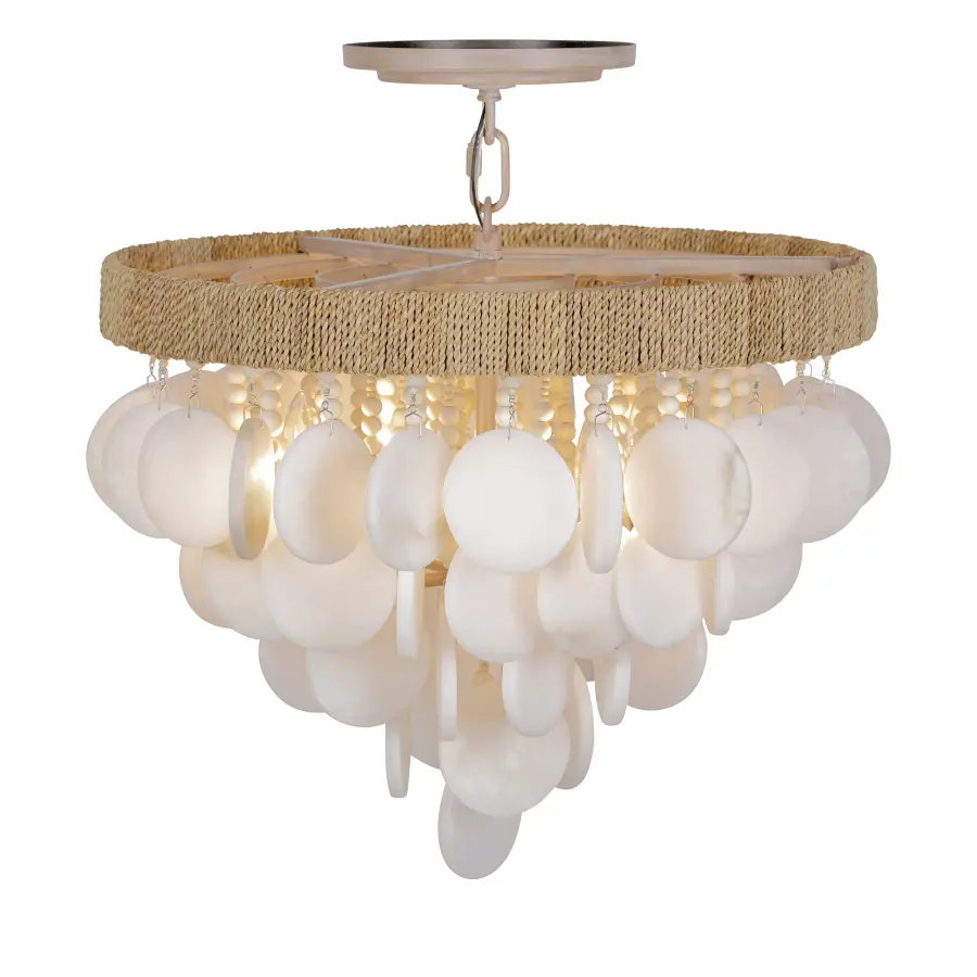 Aurelia's Cove 4-Light Semi-Flush Mount with Alabaster Stone - Image 2