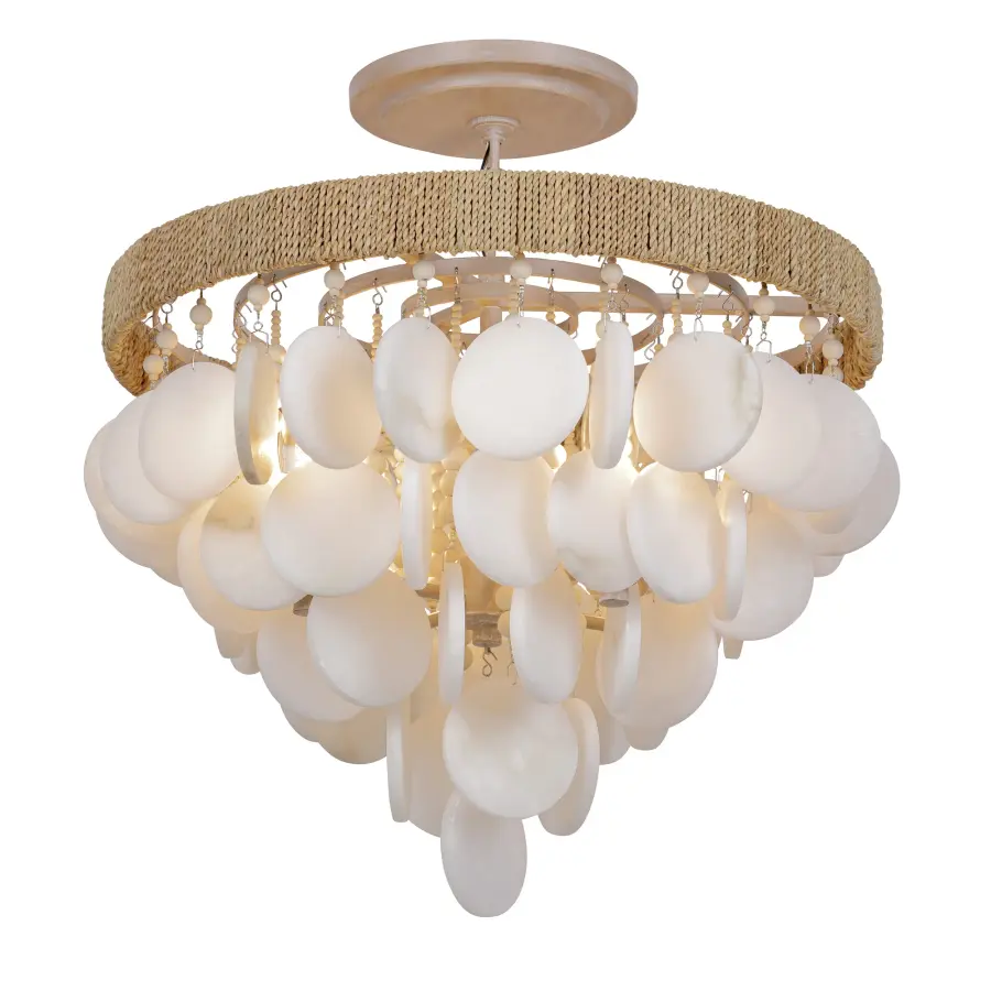 Aurelia's Cove 4-Light Semi-Flush Mount with Alabaster Stone - Image 4