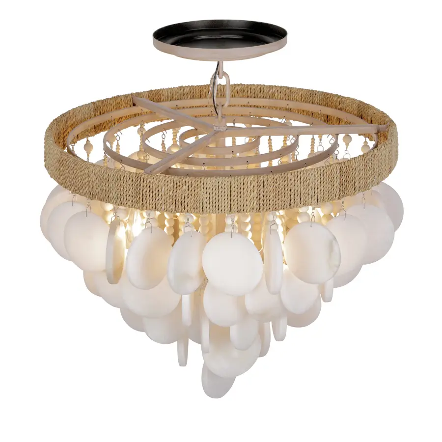 Aurelia's Cove 4-Light Semi-Flush Mount with Alabaster Stone - Image 5